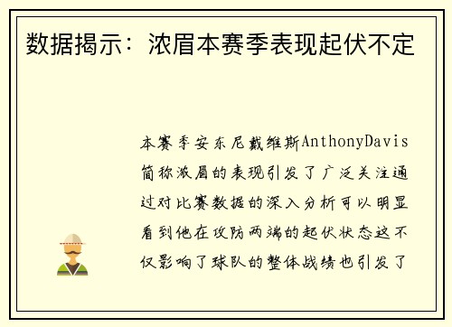 数据揭示：浓眉本赛季表现起伏不定